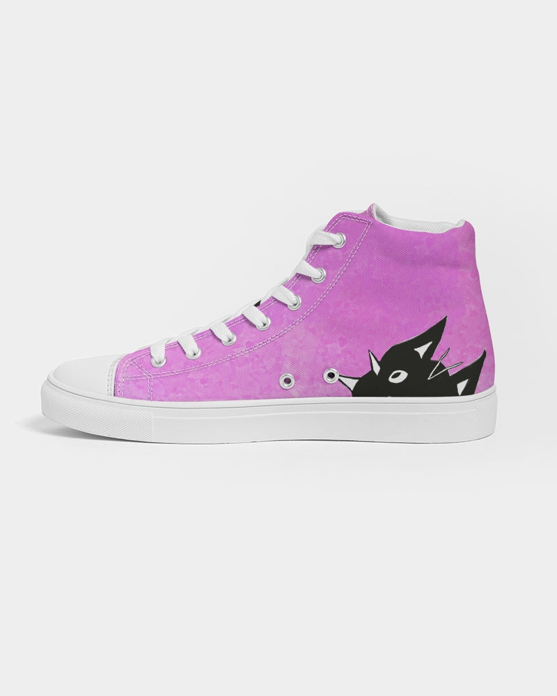 Barbie, Pink, converse-style, high top sneaker, cats, art, autism, Laguna Beach, skate shoe, neurodiversity, custom design, original art, kicks, women's shoes  Edit alt text