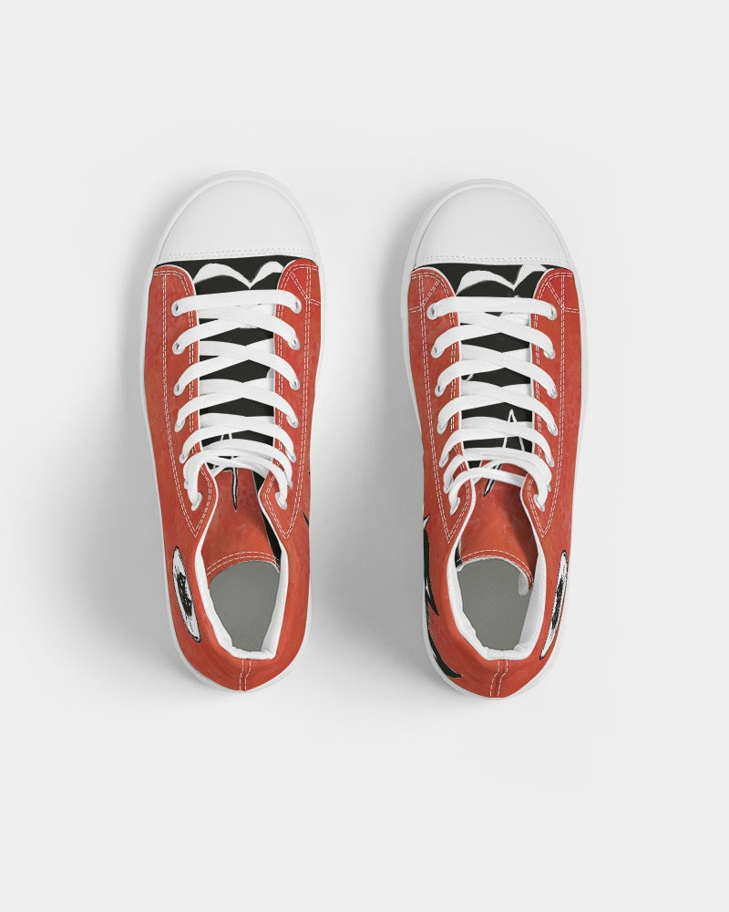 Laguna Beach, autism, sneakers, art, cats, kicks, custom design, skate shoes, neurodiversity, autism artist, custom kicks, red converse-style, original art