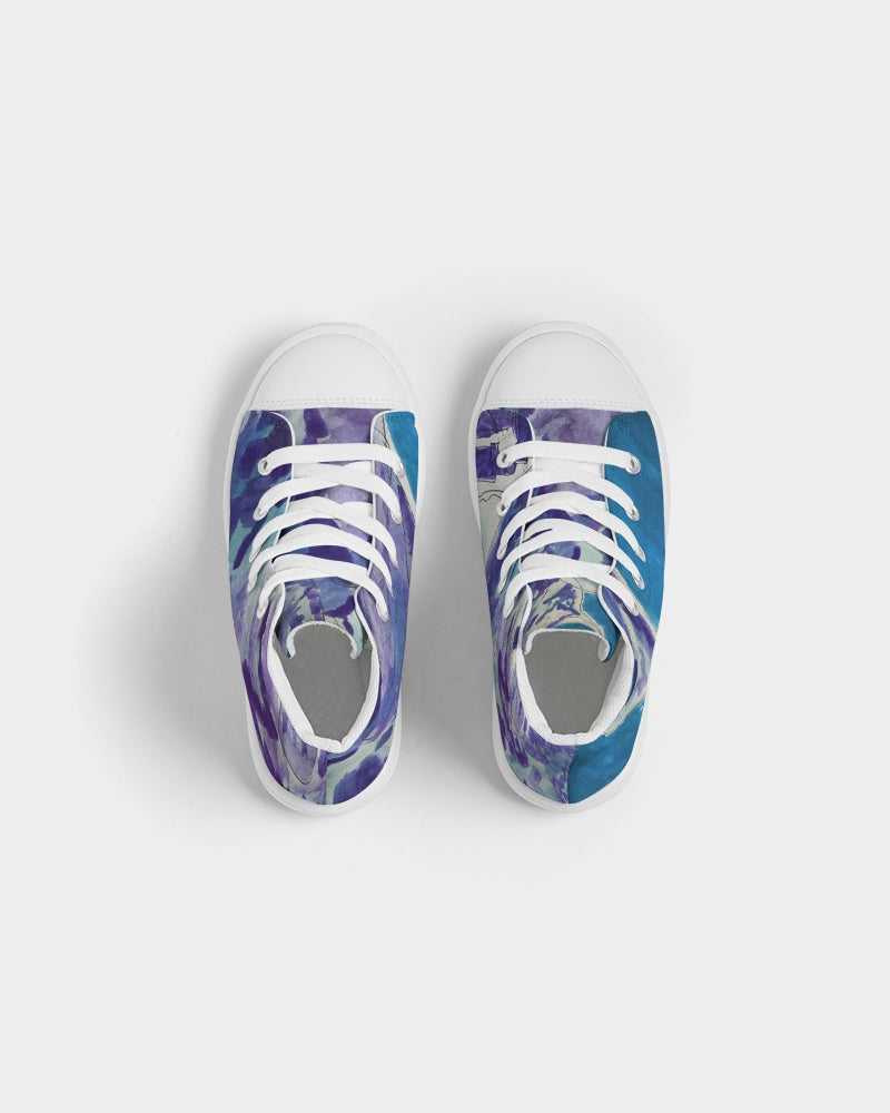 Fluid Blues Kids Hightop Canvas Shoe