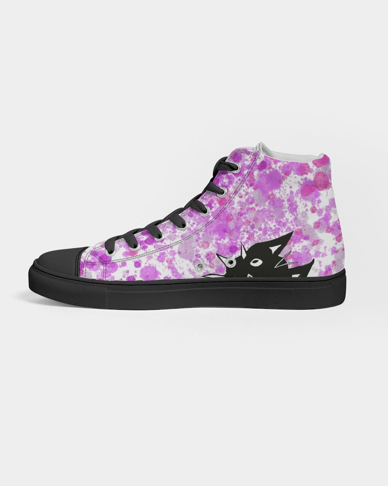 cats, art, autism, Laguna Beach, high top sneakers, custom kicks, sneakers, black sole, autistic artist, neurodiversity  Edit alt text