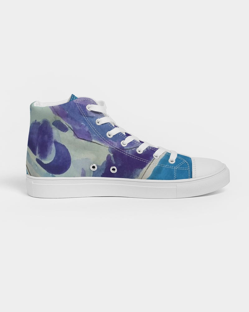 Molecular top Blue DMT Women’s high top canvas shoes